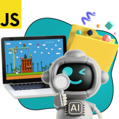 Язык программирования JavaScript + AI. Проектное обучение + геймификация + AI-помощники - КИБЕРшкола программирования для детей, компьютерные курсы для школьников, начинающих и подростков - KIBERone г. Зеленодольск